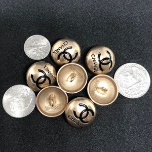 CHANEL Black and Gold Brass Button Collection
